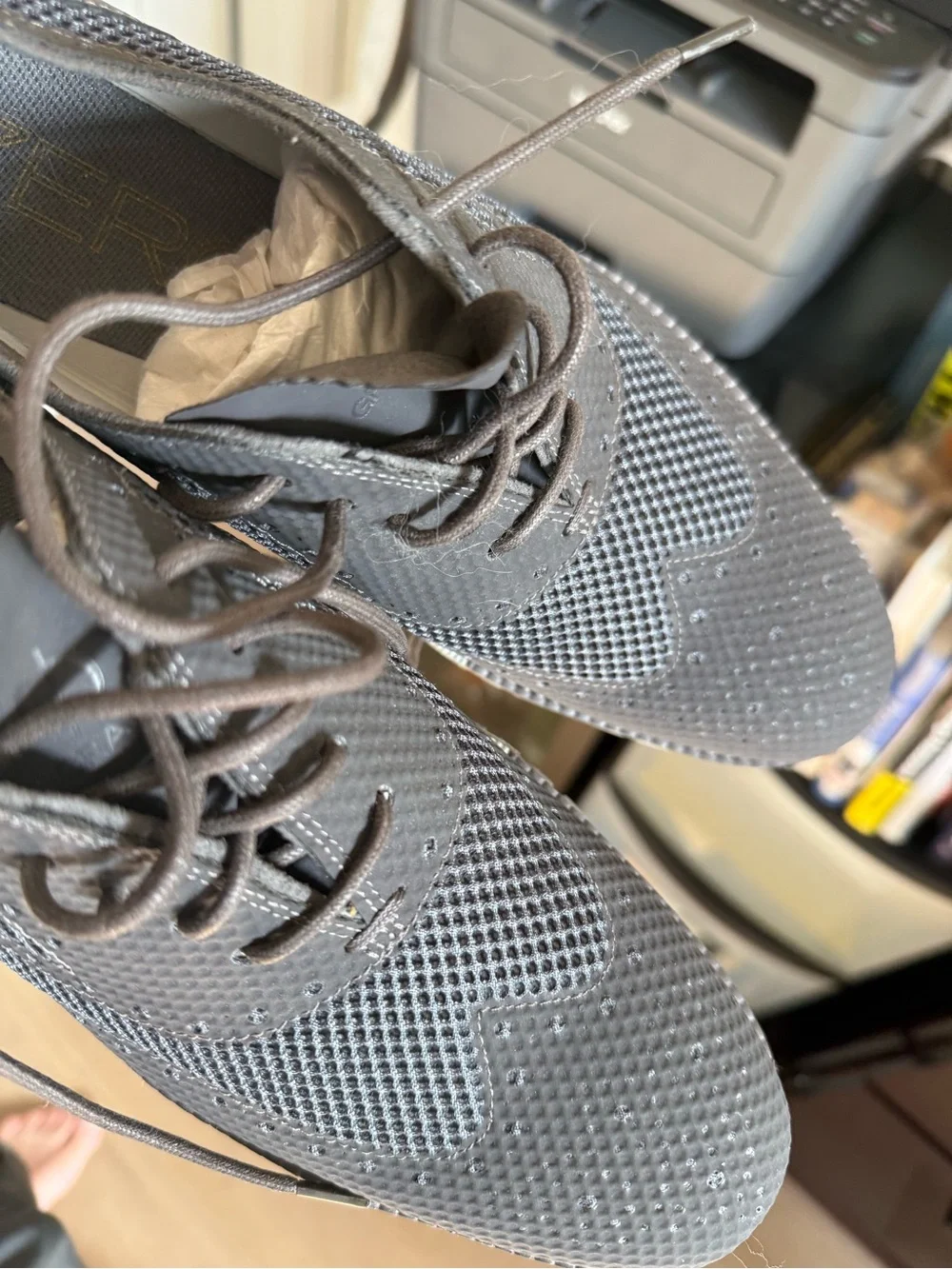 Cole Haan Grey Mesh Wingtip Oxfords